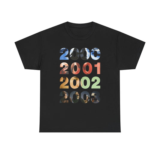Y2K Nostalgia Unisex Tee - Retro 2000s Music Chart Hits - 00 01 02 03