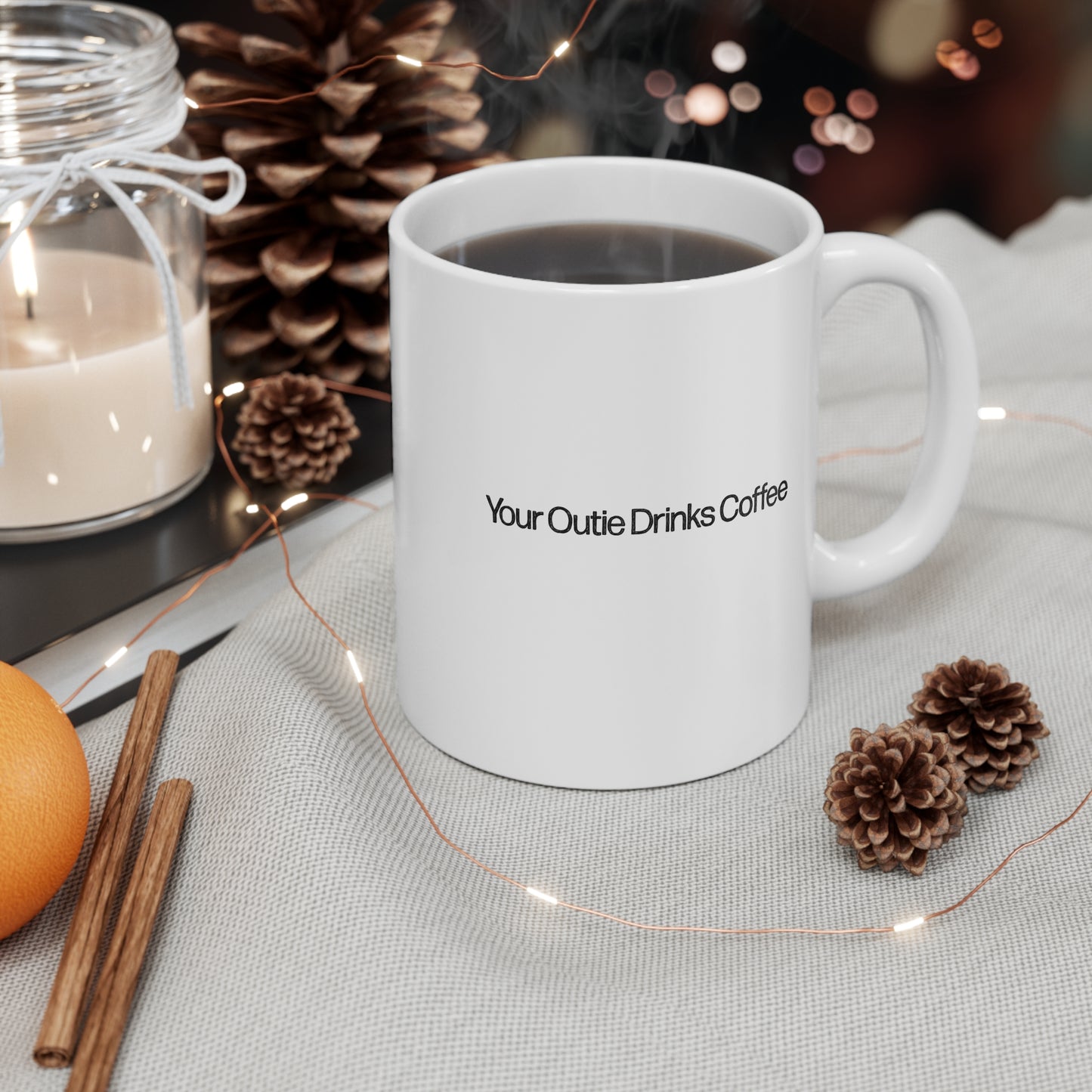 Lumon Mug - Your Outie Drinks Coffee - Severance TV Show, Badly Drawn Original Art, Funny Graphic Mug