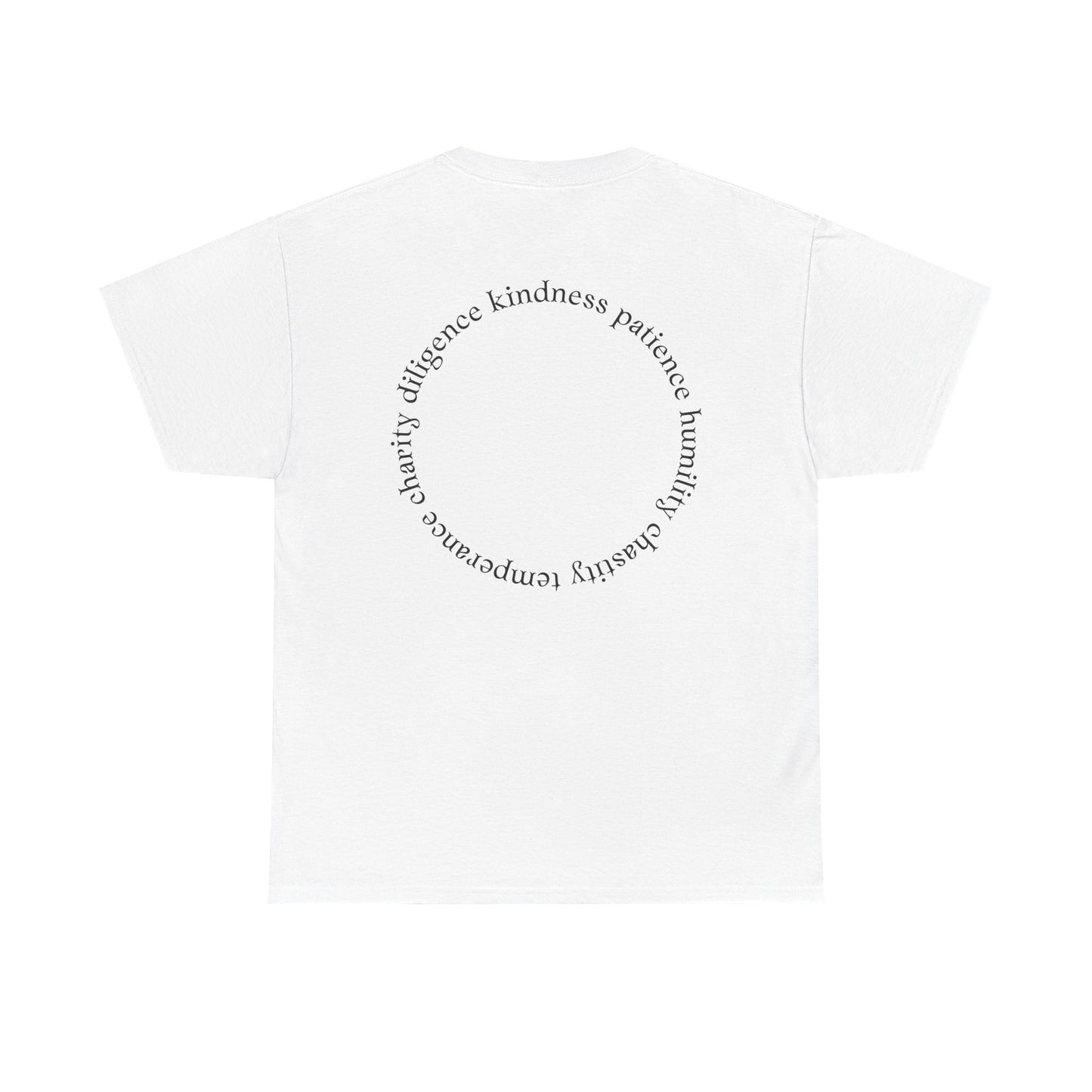 Minimal Rose Tee, Virtues - Back Print, Seven Deadly Sins - Original Art TShirt