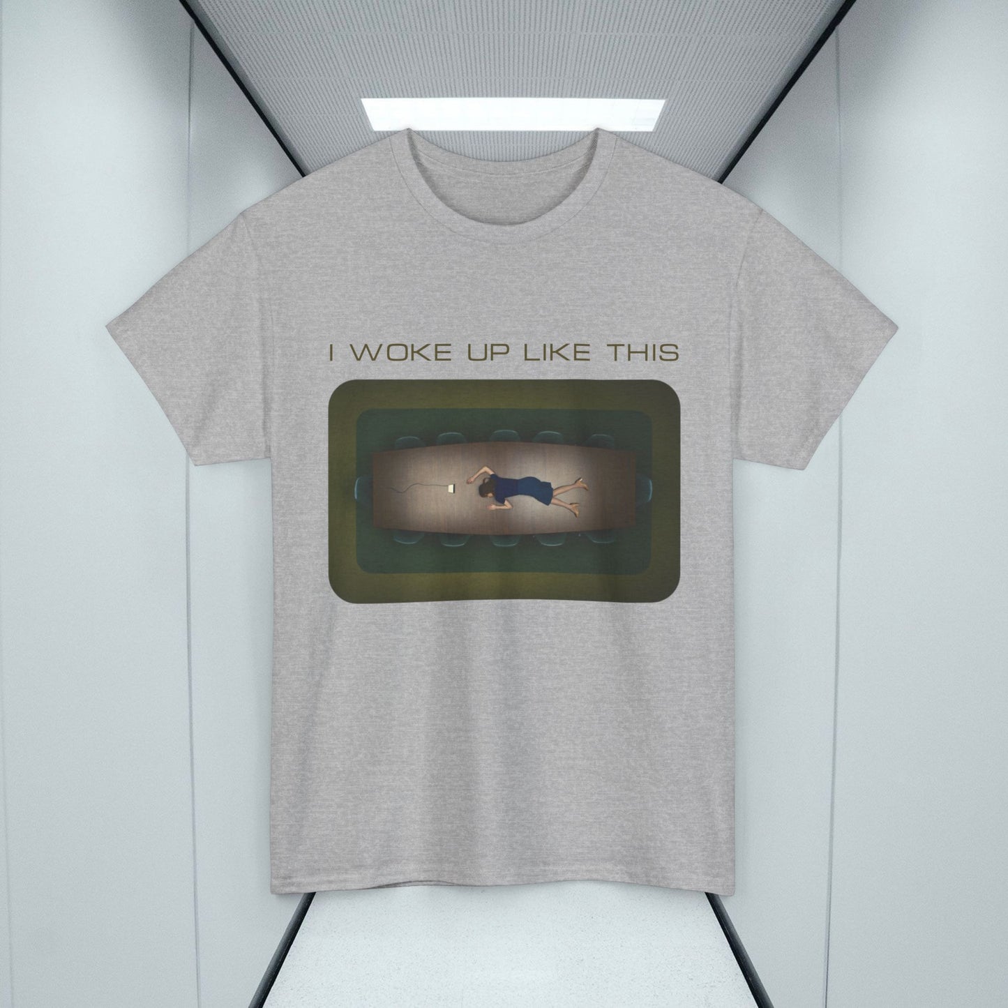 Severance TShirt, I Woke Up Like This - Lumon Unisex Graphic Tee, TV Show Inspired Humour, Funny Graphic