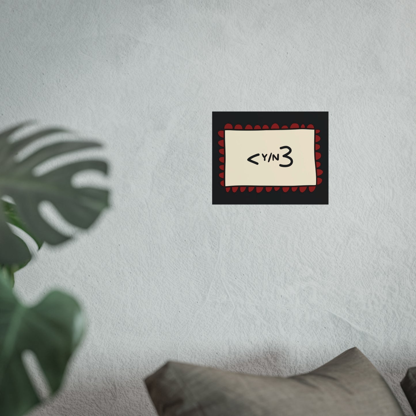 Love Text Poster, Y/N - Fanfic & Tattoo Inspired Fine Art Poster, <3 Graphic - Black