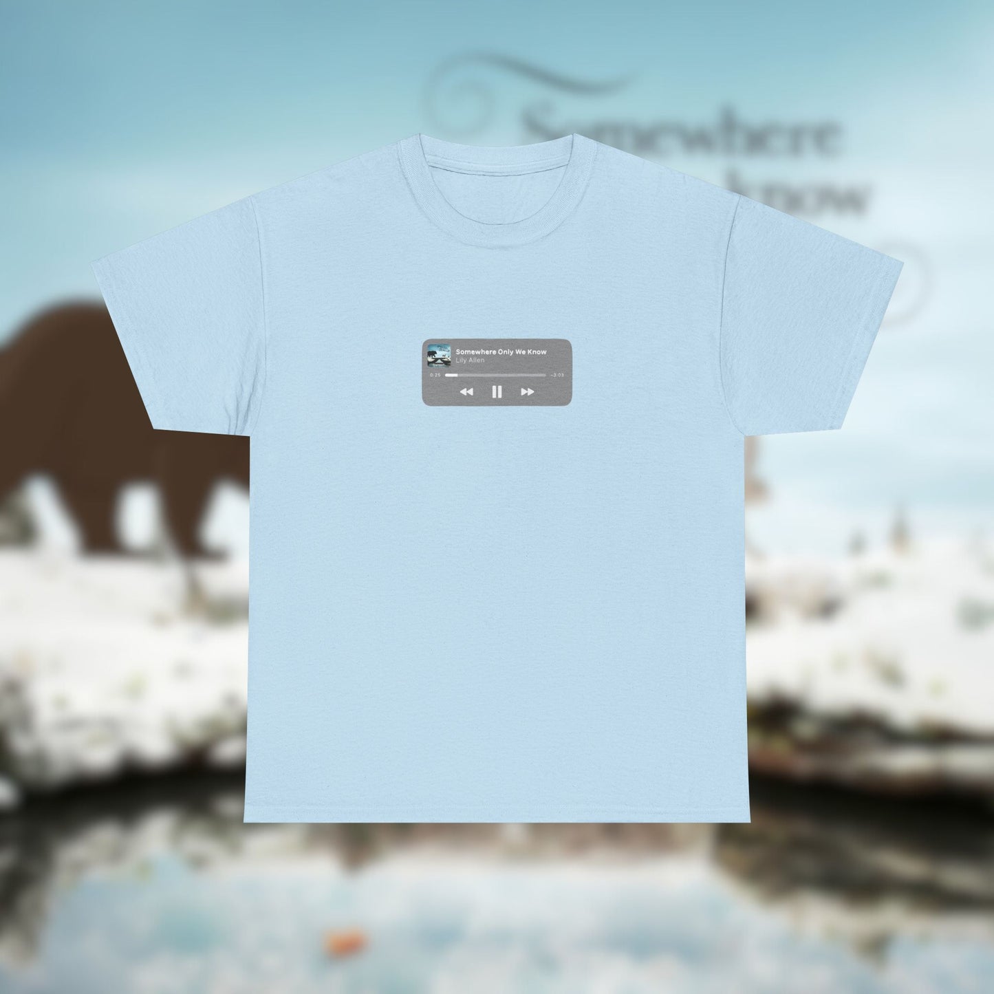 Somewhere Only We Know, Cotton Tee, Lily Allen Fan Art, Christmas Song TShirt - Unique Graphic, Unisex