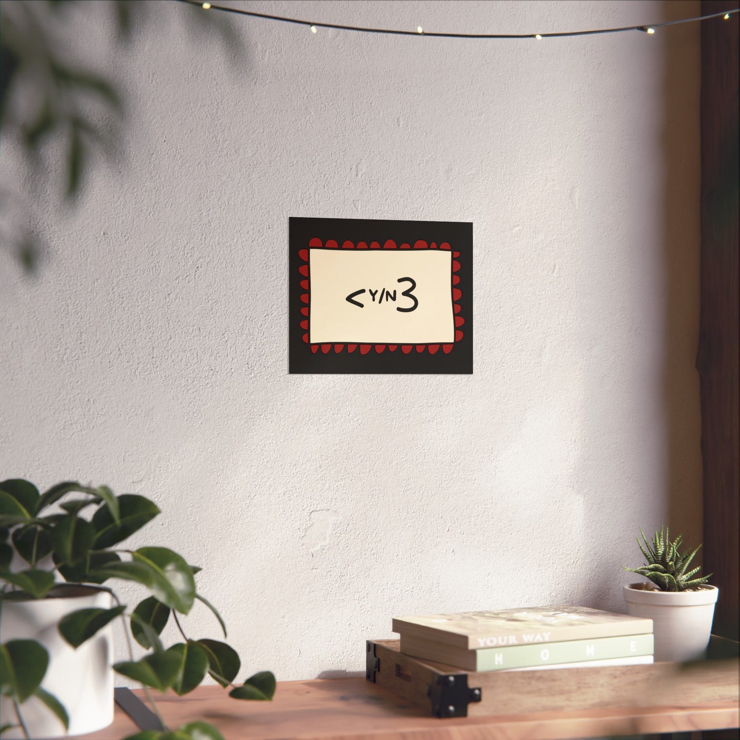 Love Text Poster, Y/N - Fanfic & Tattoo Inspired Fine Art Poster, <3 Graphic - Black