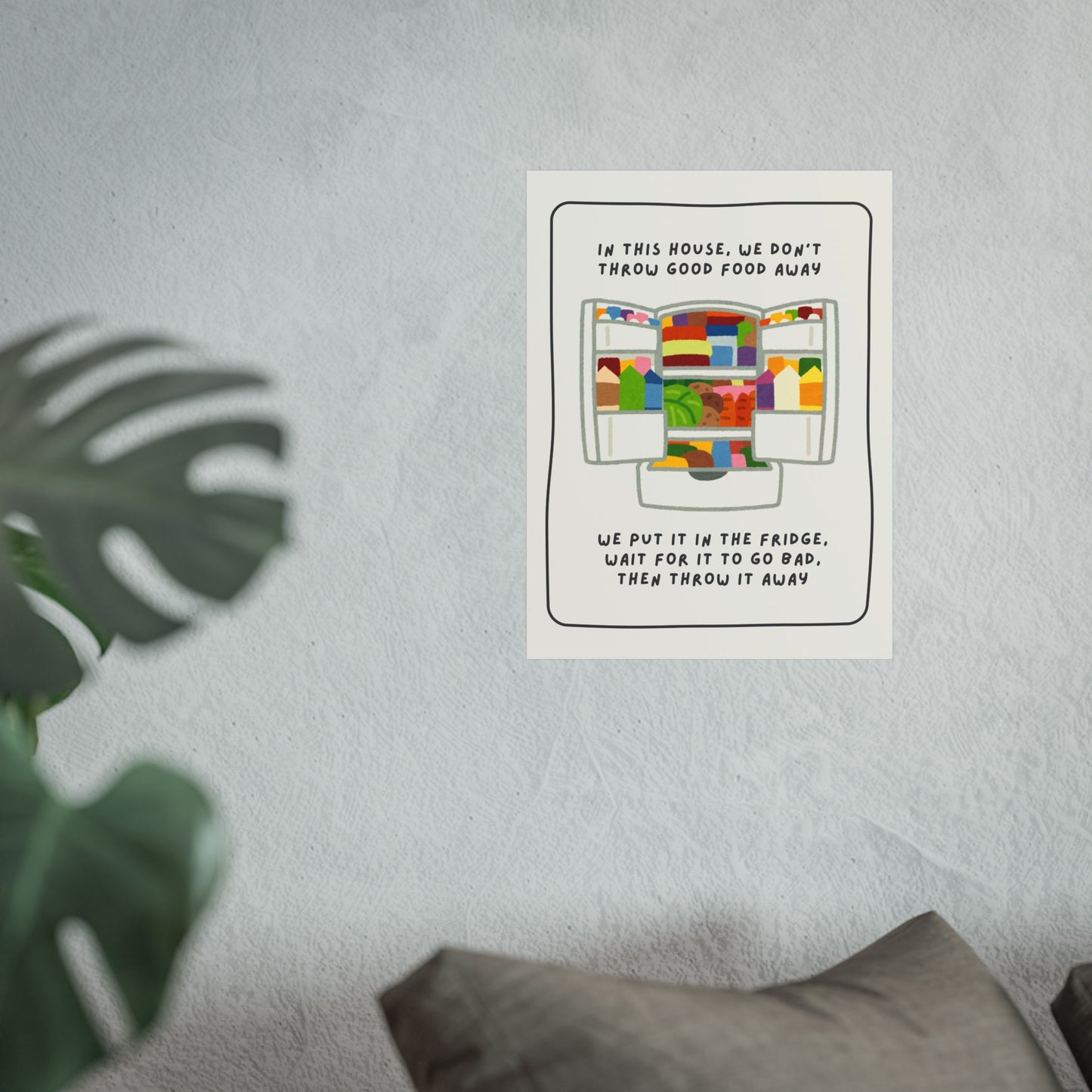 In This House We, Funny Kitchen Print - First Home, Colourful Kitchen Wall Art - Food Humour, Dopamine Decor