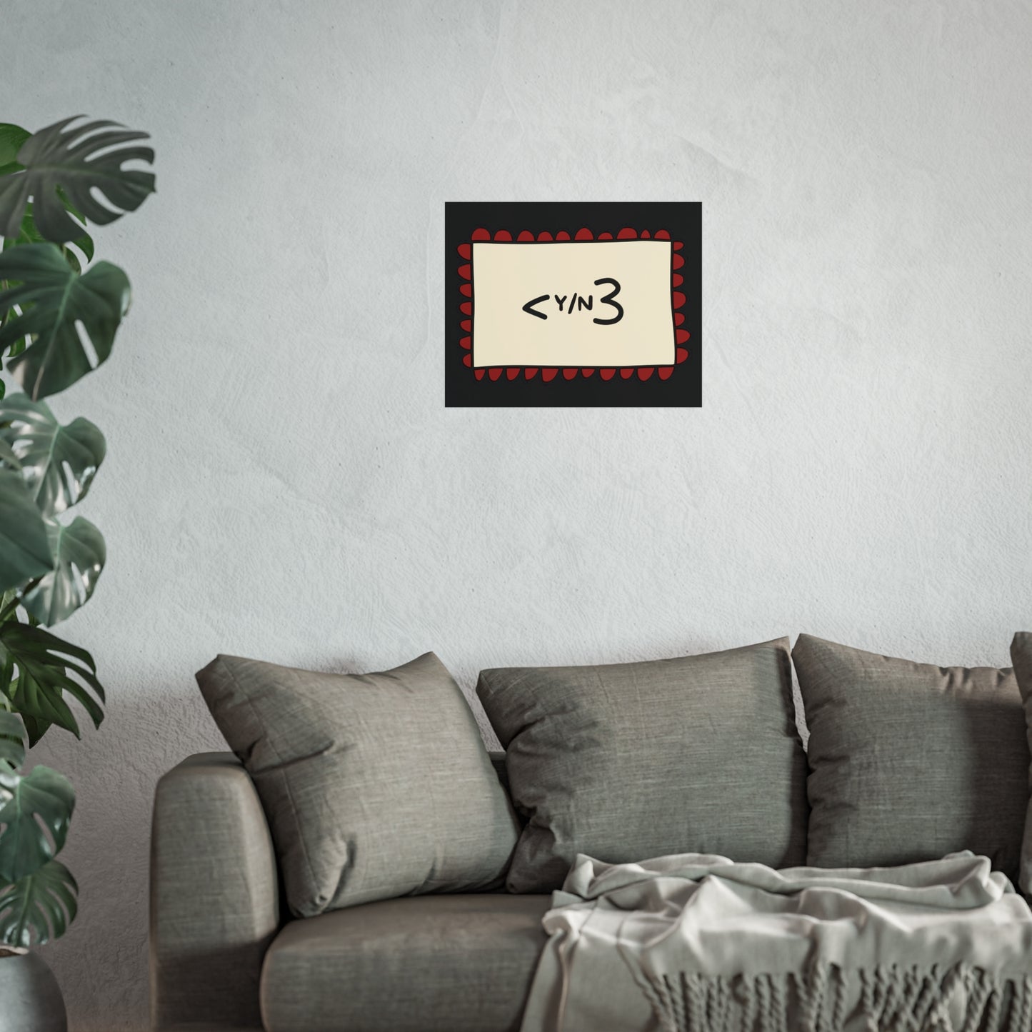 Love Text Poster, Y/N - Fanfic & Tattoo Inspired Fine Art Poster, <3 Graphic - Black