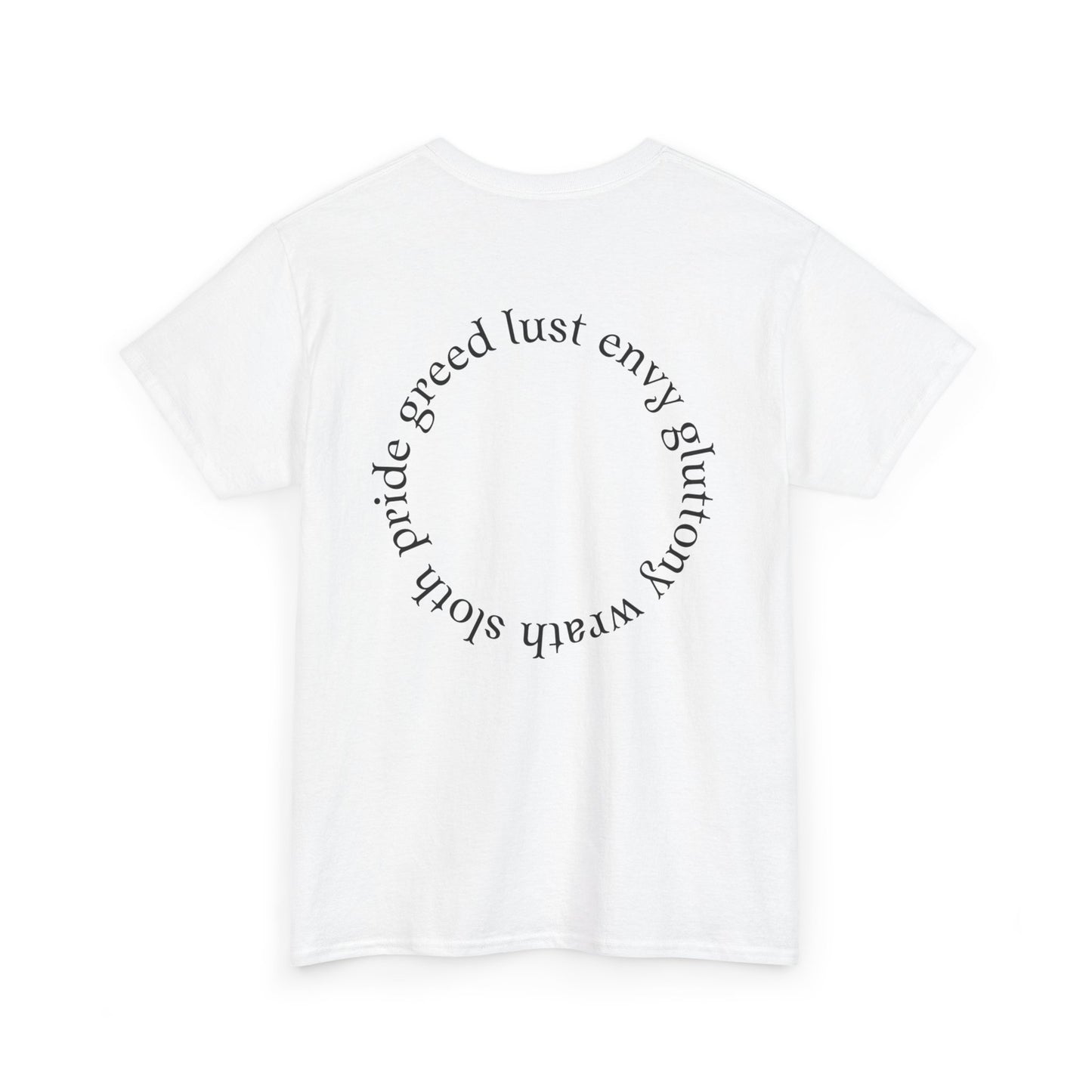 Minimal Rose Tee, Sins - Back Print, Seven Deadly Sins - Original Art TShirt