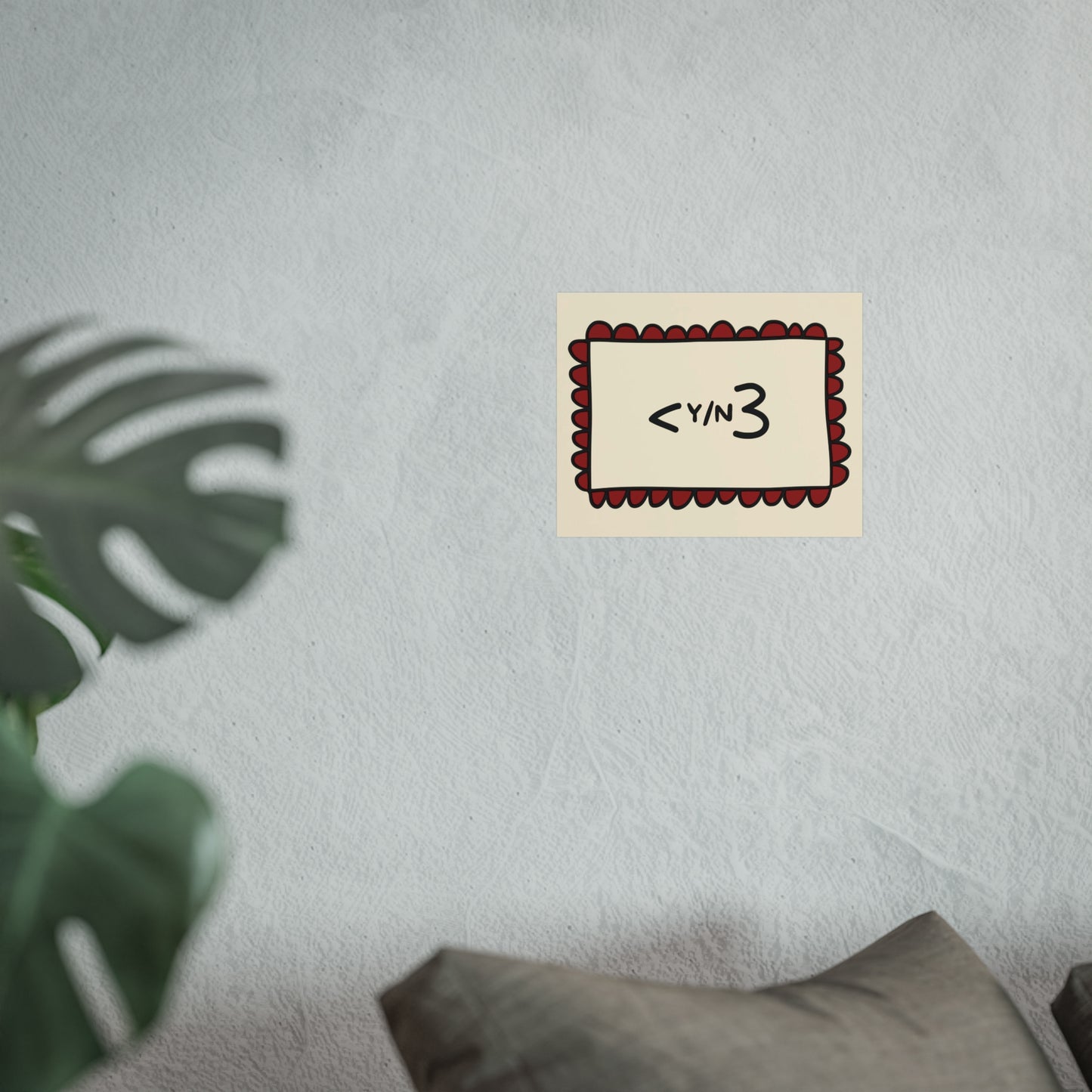 Love Text Poster, Y/N - Fanfic & Tattoo Inspired, <3 Graphic - Ivory