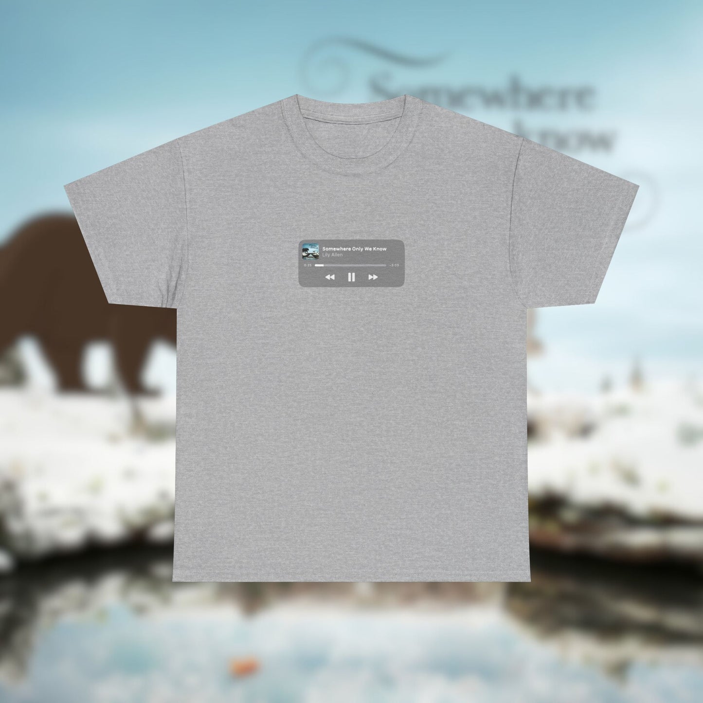 Somewhere Only We Know, Cotton Tee, Lily Allen Fan Art, Christmas Song TShirt - Unique Graphic, Unisex