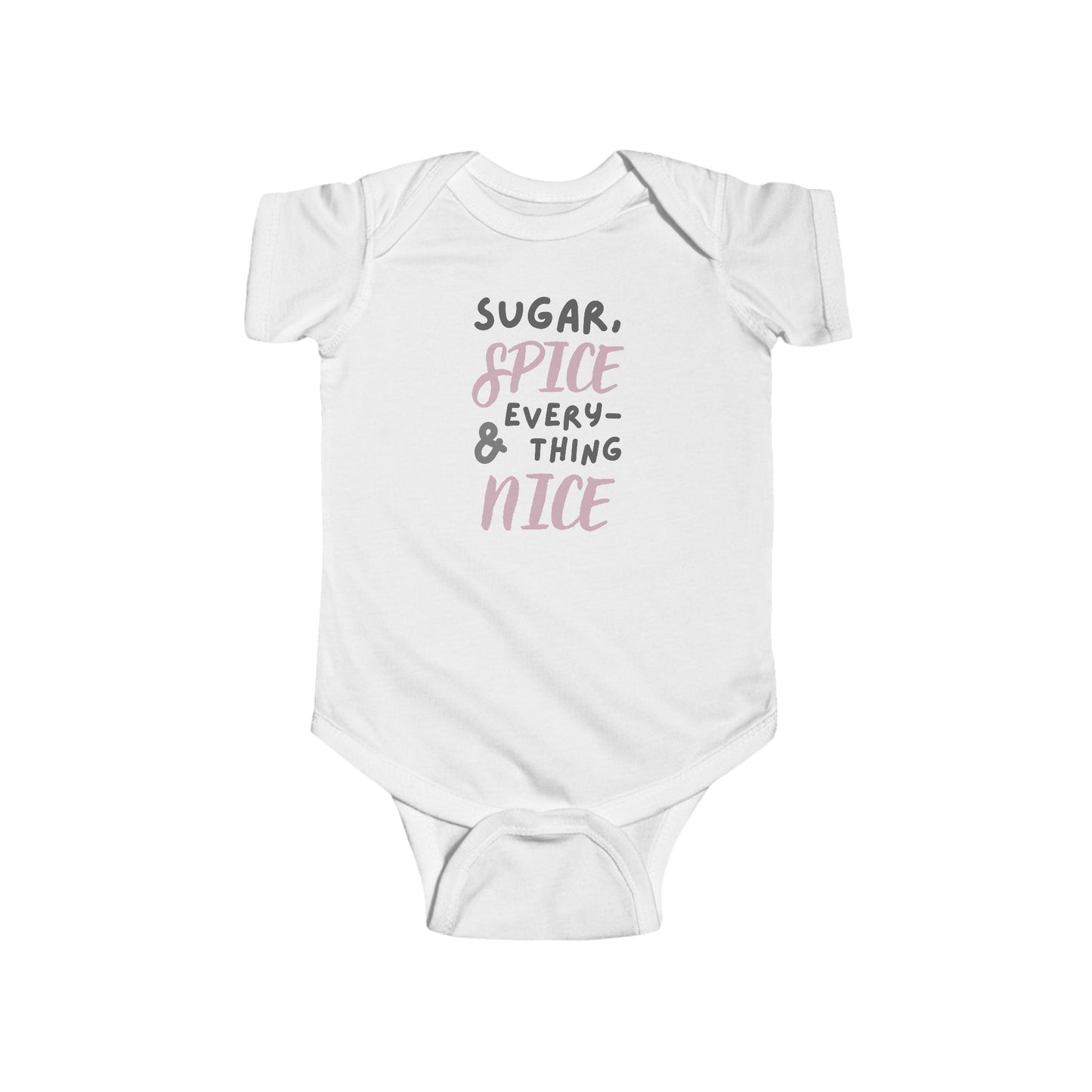 Sugar Spice Everything Nice Girl Babygrow - Classic Nursery Rhyme Graphic, Baby Girls Bodysuit Gift