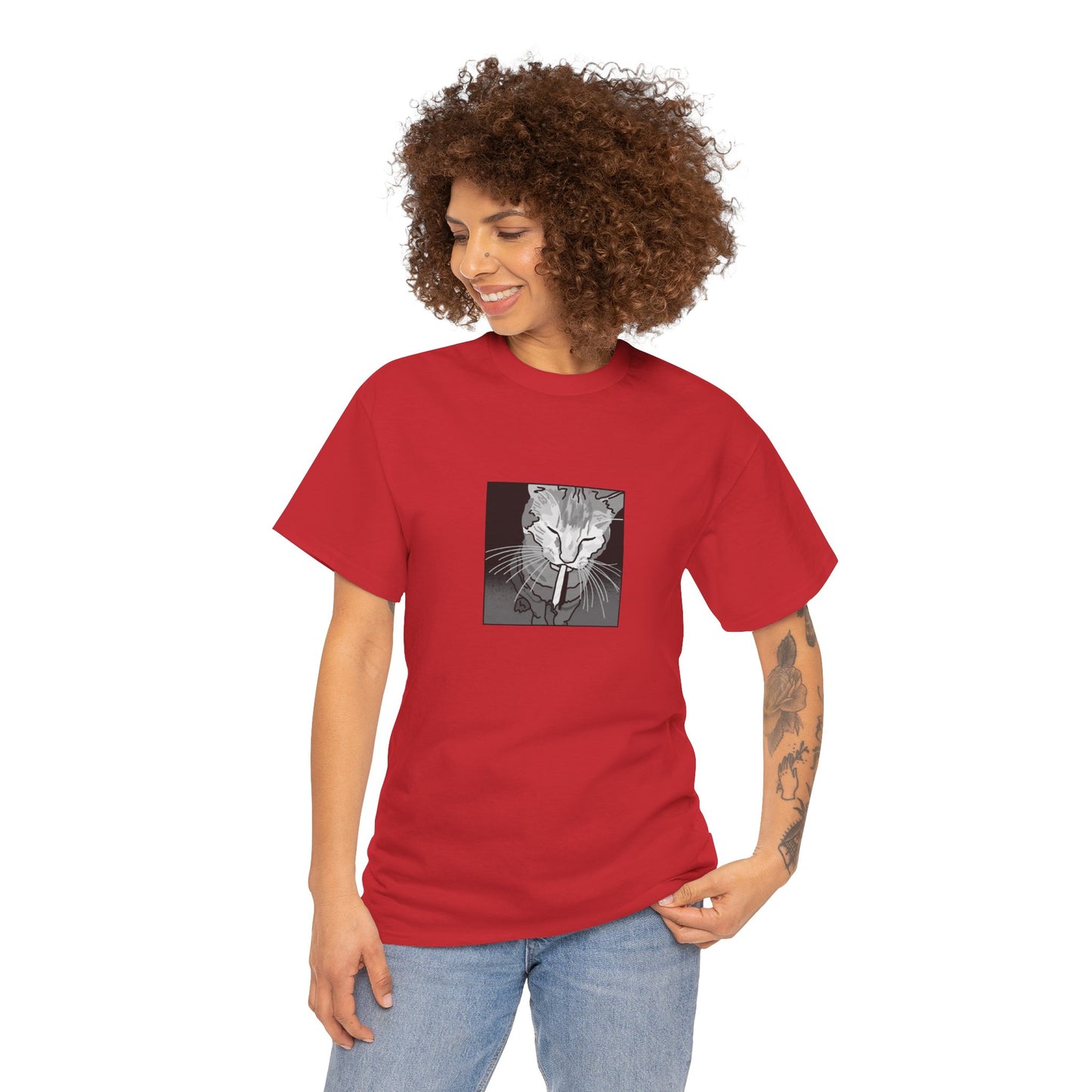 Sketchy Cat Tee - Badly Drawn Cat Shirt - Funny Meme Art, Original Alt Graphic Unisex T-Shirt