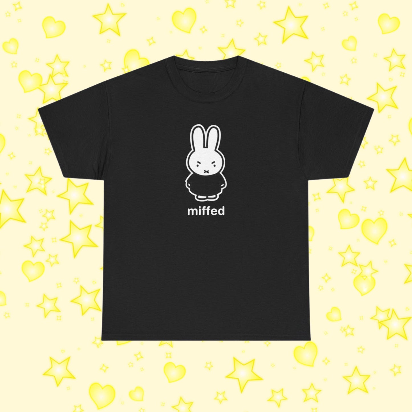 Miffy Inspired Tee, Miffed - Original Kawaii Art, Funny Sanrio Style Unique Graphic Shirt, Unisex