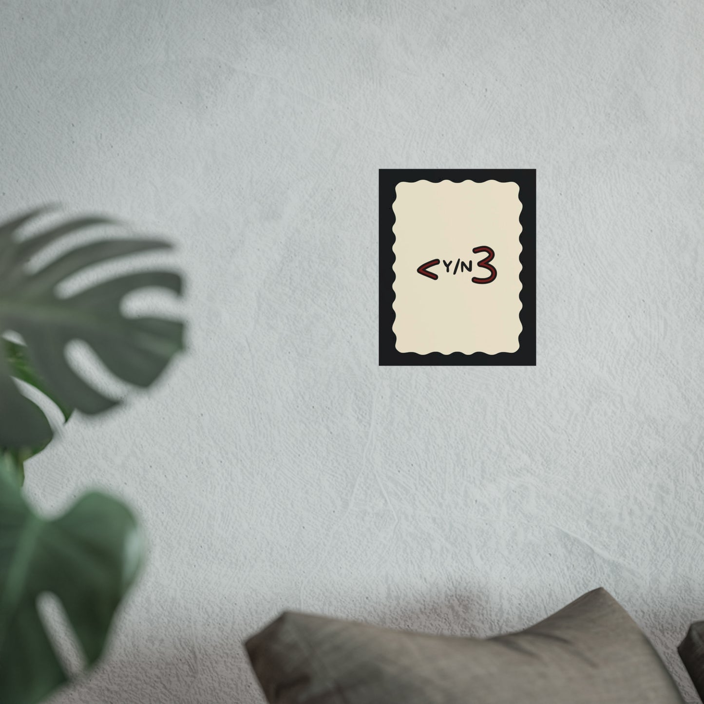 Love Text Poster, Y/N - Fanfic & Tattoo Inspired, <3 Graphic - Portrait, Black