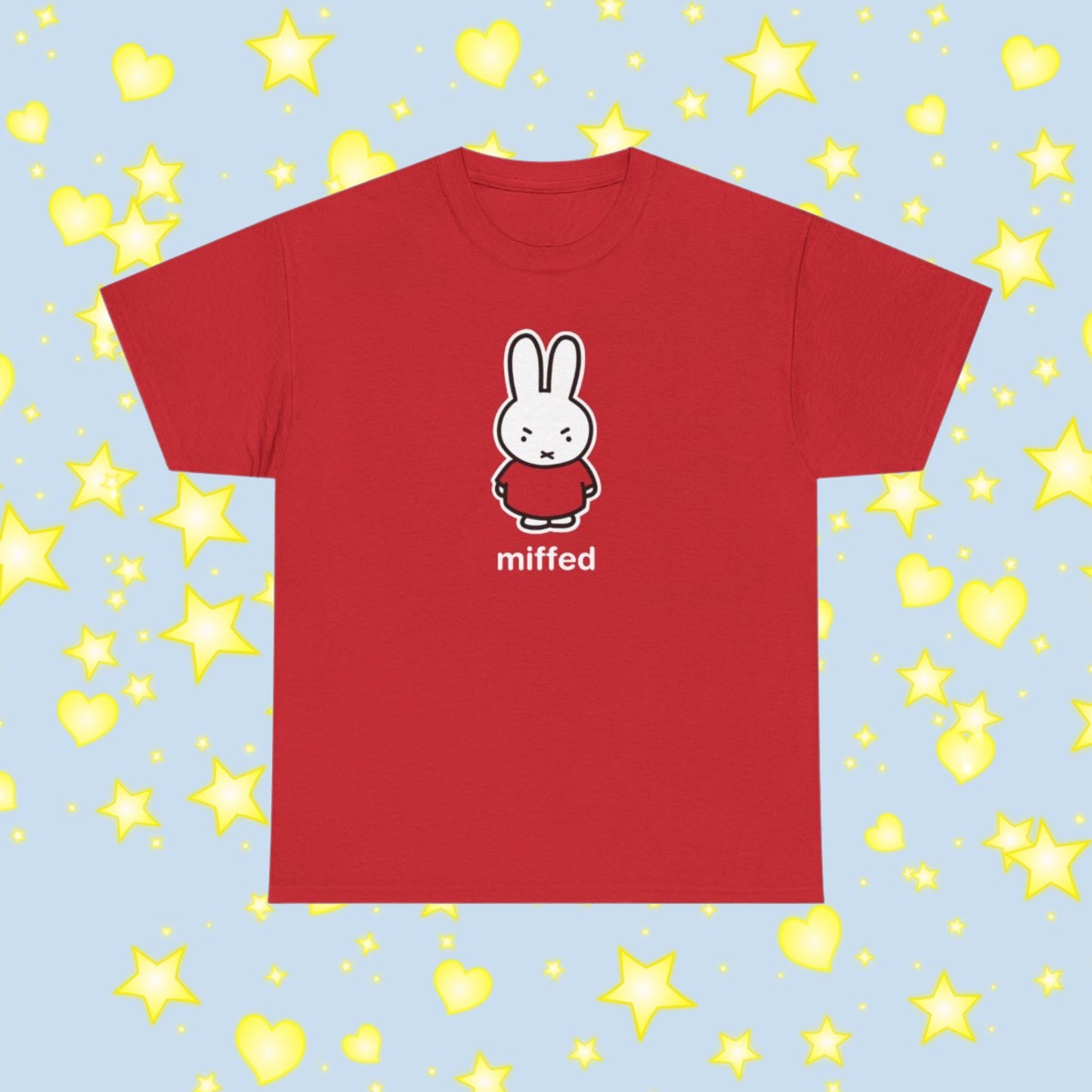 Miffy Inspired Tee, Miffed - Original Kawaii Art, Funny Sanrio Style Unique Graphic Shirt, Unisex