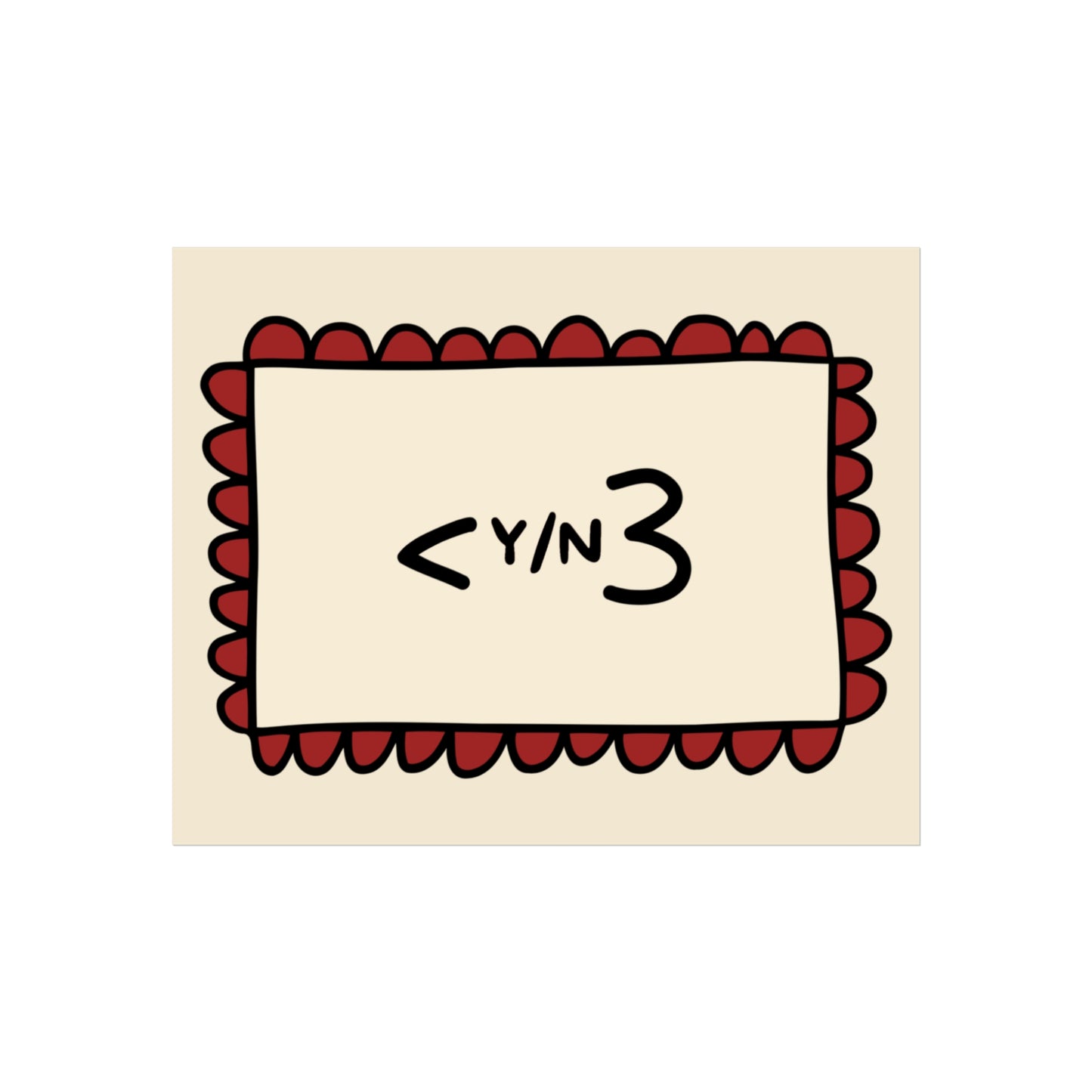 Love Text Poster, Y/N - Fanfic & Tattoo Inspired, <3 Graphic - Ivory