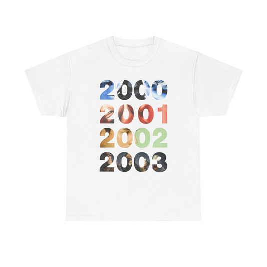 Y2K Nostalgia Unisex Tee - Retro 2000s Music Chart Hits - 00 01 02 03
