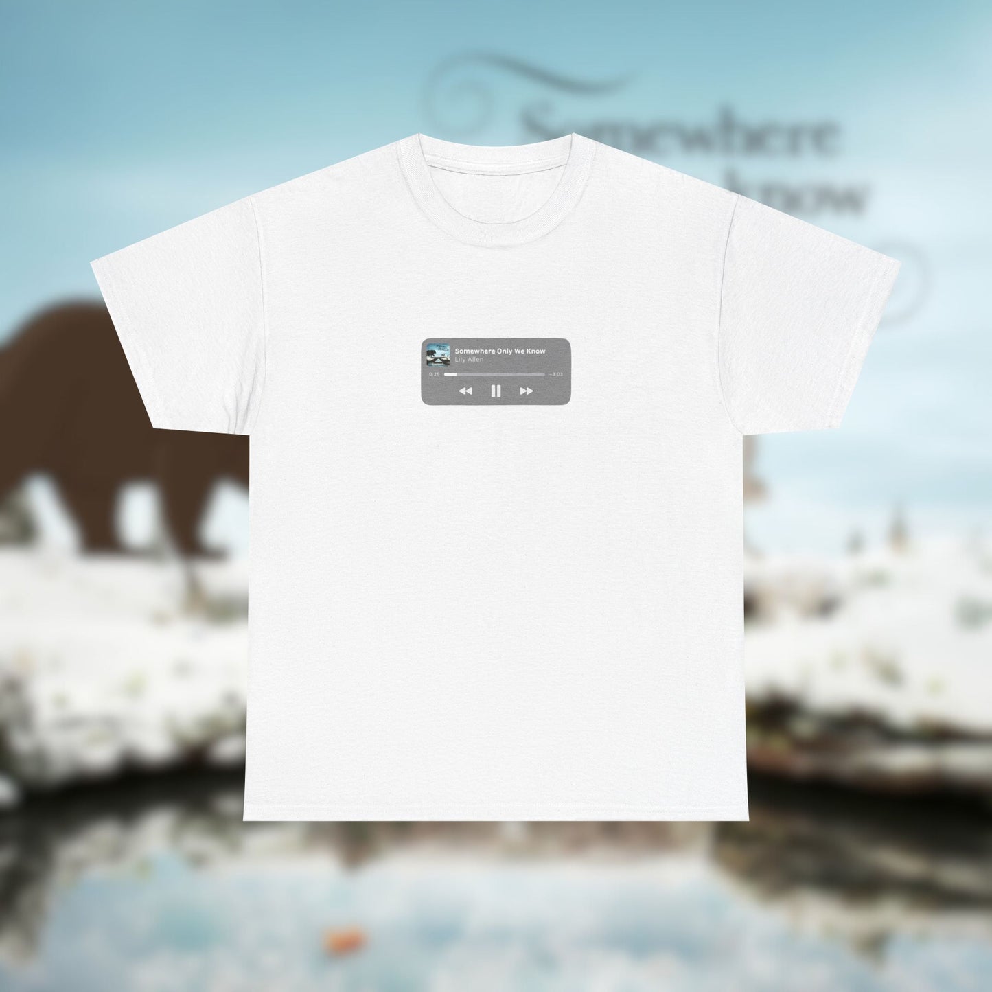 Somewhere Only We Know, Cotton Tee, Lily Allen Fan Art, Christmas Song TShirt - Unique Graphic, Unisex