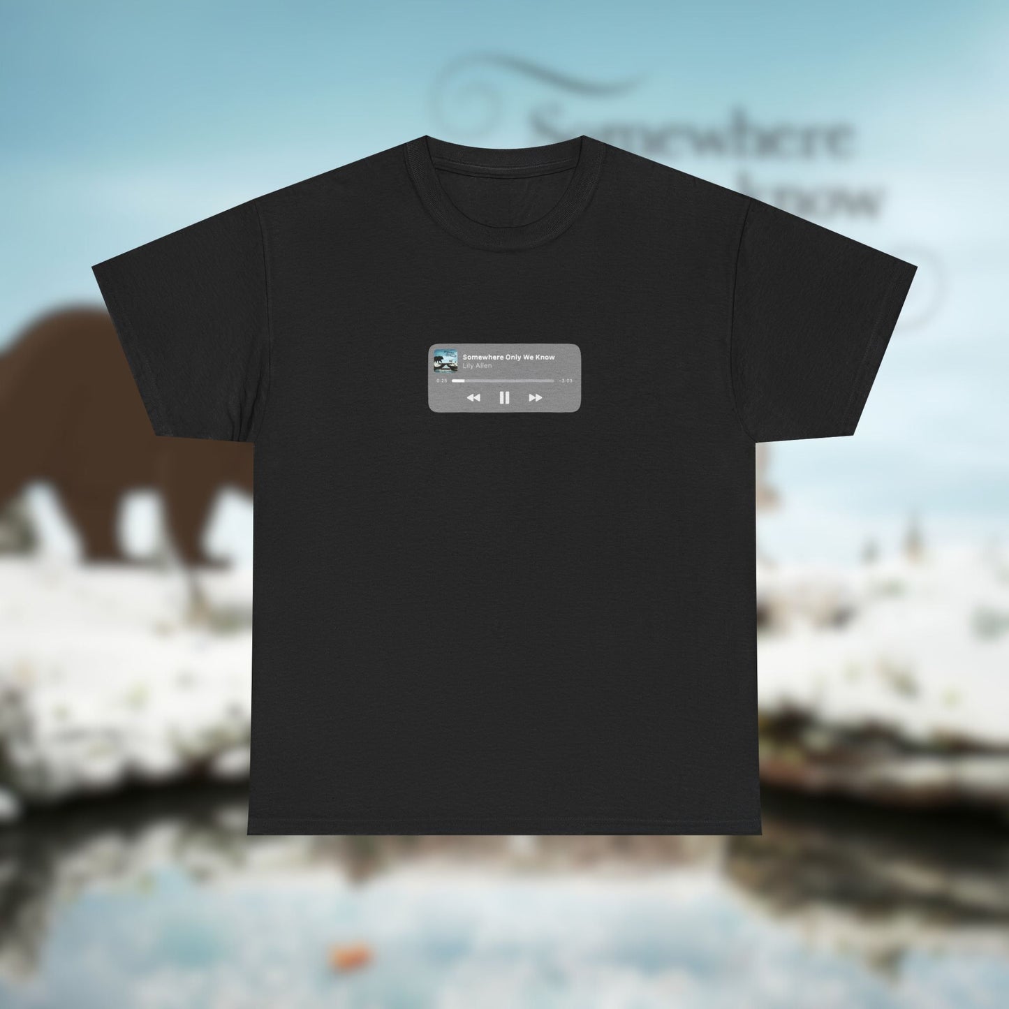 Somewhere Only We Know, Cotton Tee, Lily Allen Fan Art, Christmas Song TShirt - Unique Graphic, Unisex