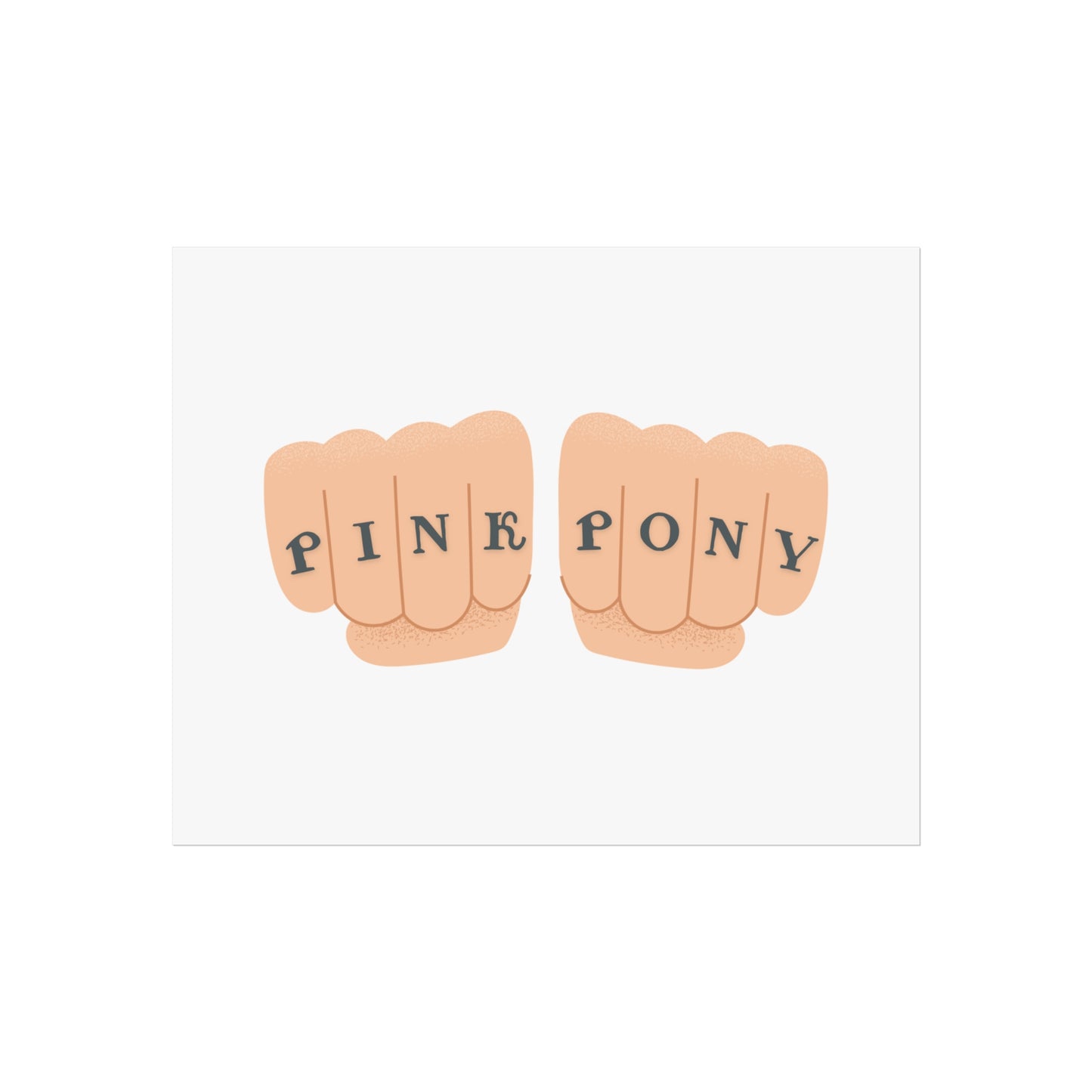 Tattoo Art Poster, Pink Pony - Knuckle Tat Inspired, Chappell Roan Fine Art Poster