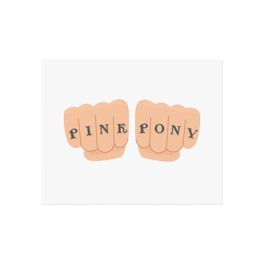 Tattoo Art Poster, Pink Pony - Knuckle Tat Inspired, Chappell Roan Fine Art Poster