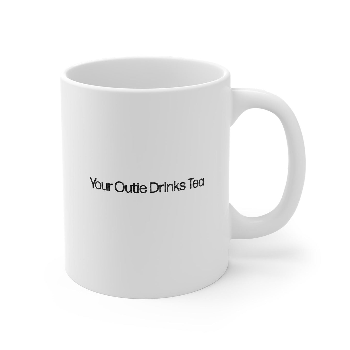 Lumon Mug - Your Outie Drinks Tea - Severance TV Show, Badly Drawn Original Art, Funny Graphic Mug