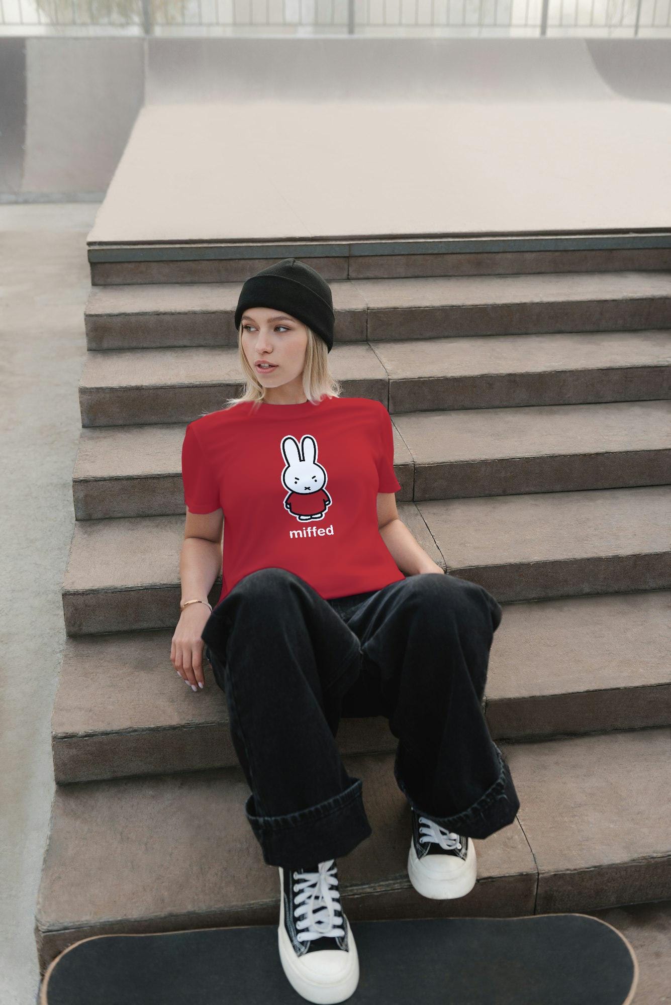 Miffy Inspired Tee, Miffed - Original Kawaii Art, Funny Sanrio Style Unique Graphic Shirt, Unisex