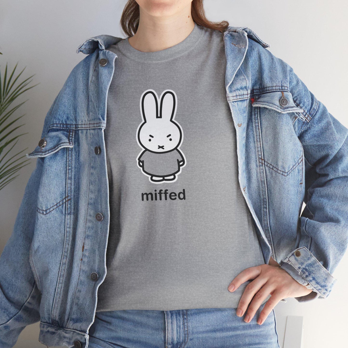 Miffy Inspired Tee, Miffed - Original Kawaii Art, Funny Sanrio Style Unique Graphic Shirt, Unisex