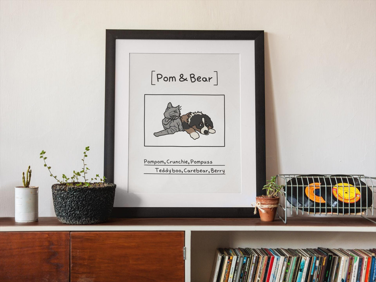 Custom Pet Portrait Poster, Funny Nicknames -  Unique Personalised Badly Drawn Cat, Dog, Any Animal Original Art