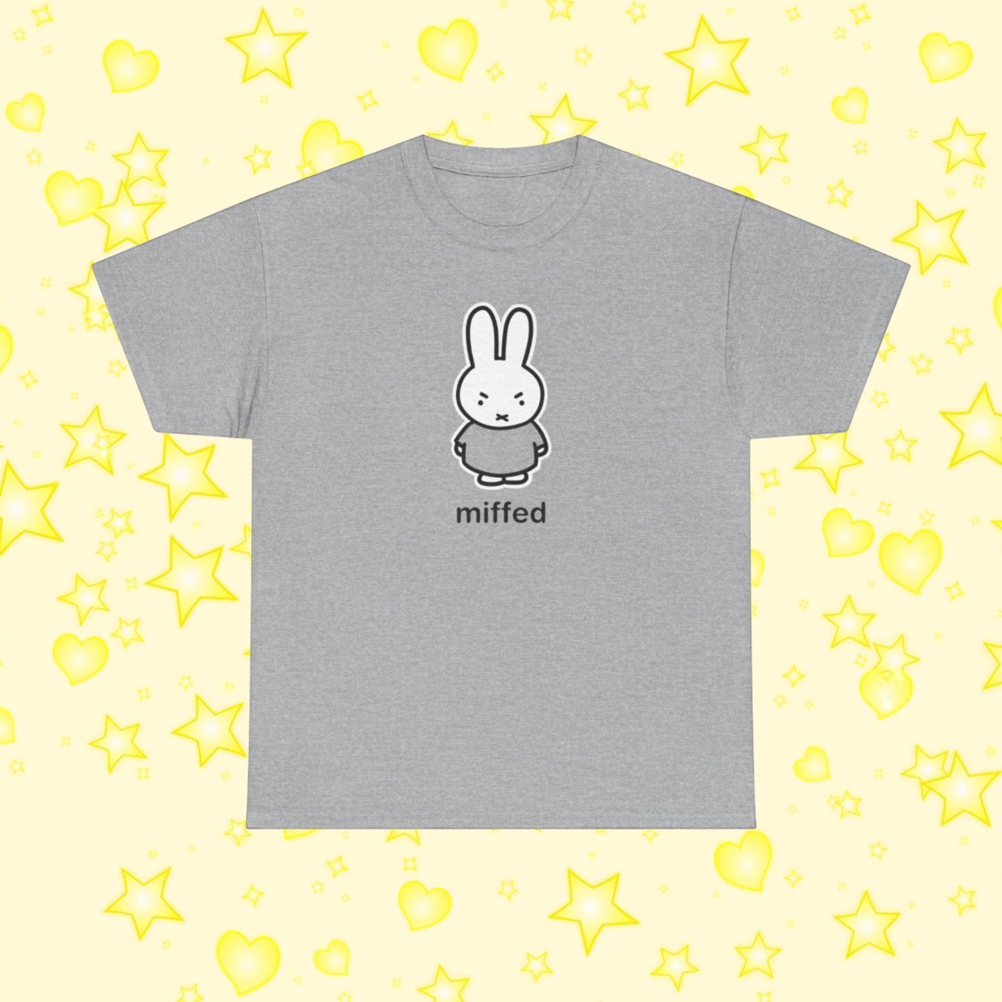 Miffy Inspired Tee, Miffed - Original Kawaii Art, Funny Sanrio Style Unique Graphic Shirt, Unisex