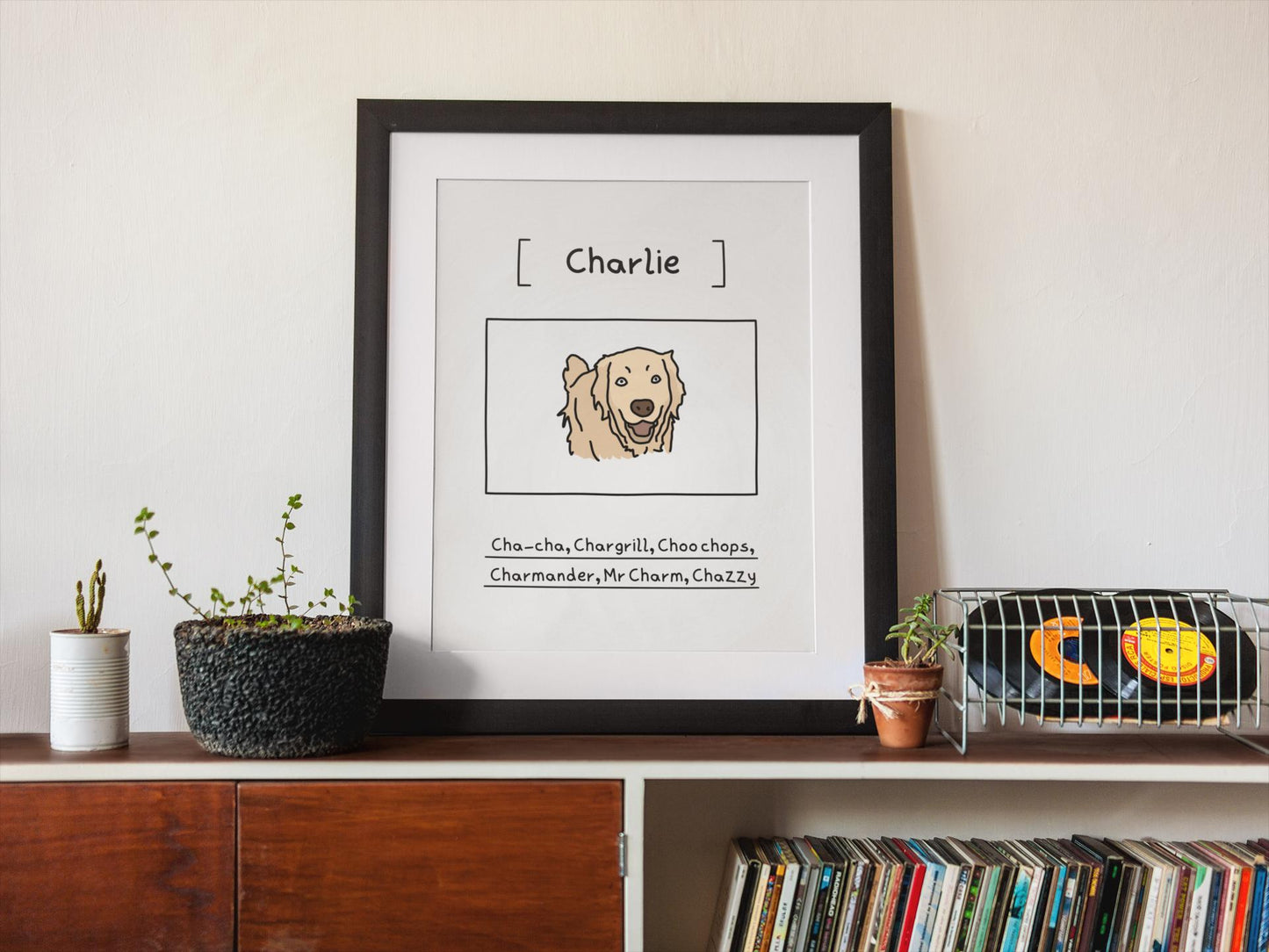 Custom Pet Portrait Poster, Funny Nicknames -  Unique Personalised Badly Drawn Cat, Dog, Any Animal Original Art