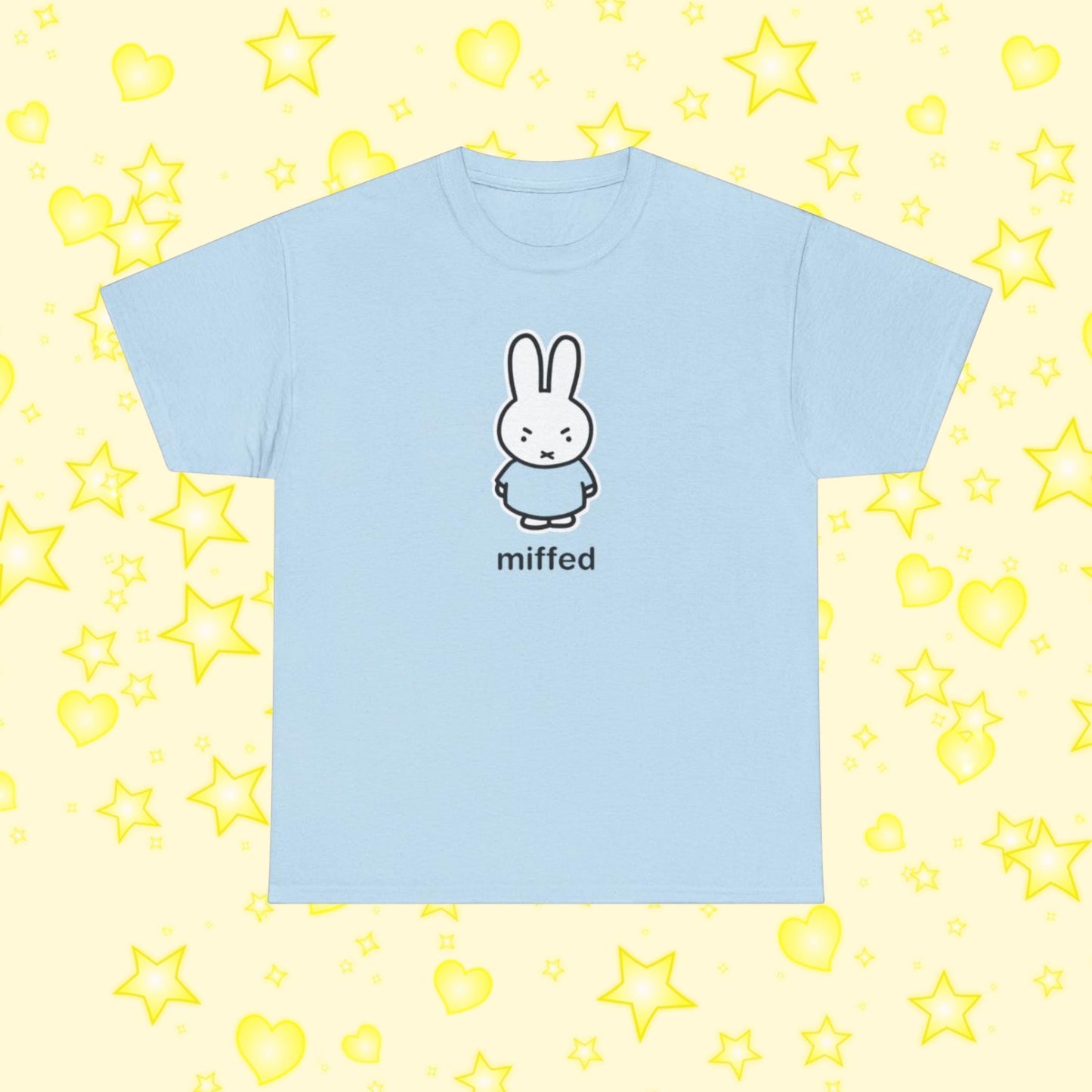 Miffy Inspired Tee, Miffed - Original Kawaii Art, Funny Sanrio Style Unique Graphic Shirt, Unisex