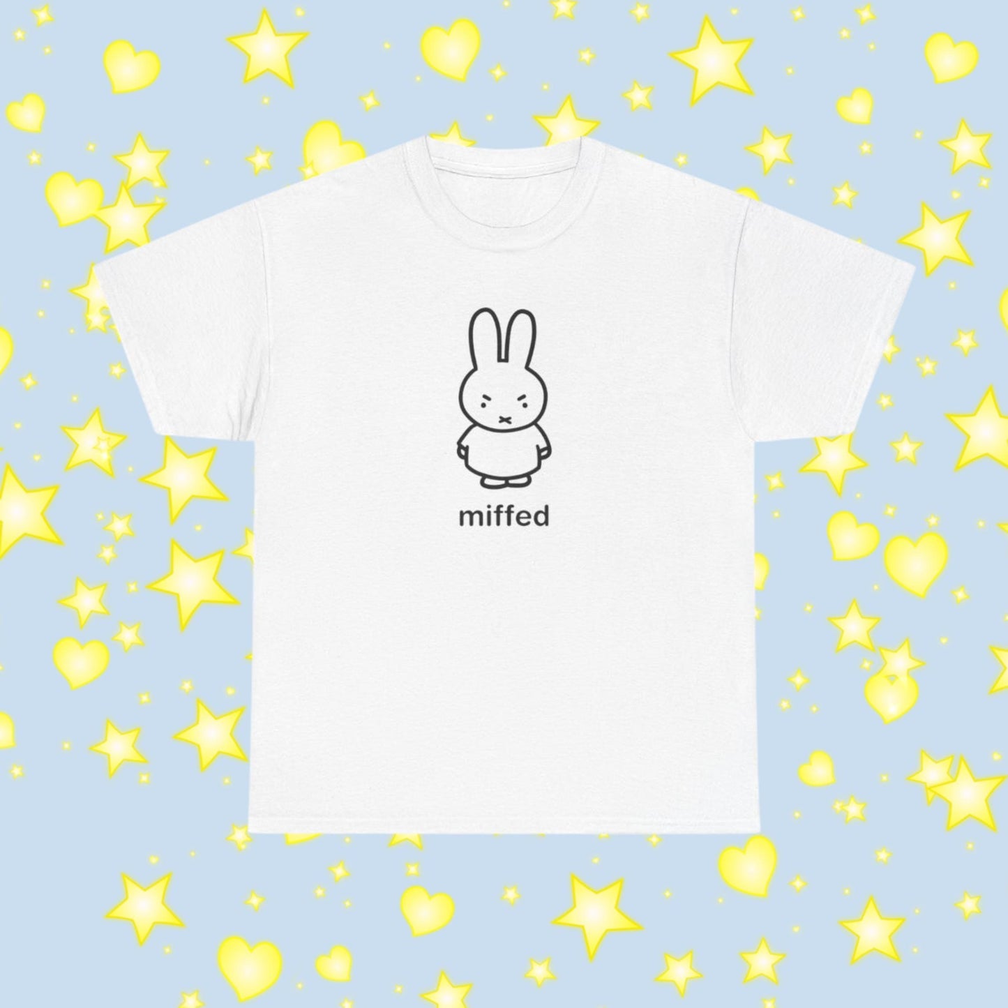 Miffy Inspired Tee, Miffed - Original Kawaii Art, Funny Sanrio Style Unique Graphic Shirt, Unisex