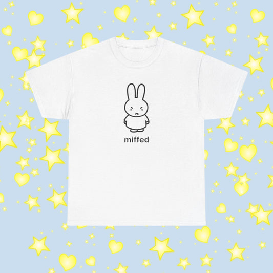 Miffy Inspired Tee, Miffed - Original Kawaii Art, Funny Sanrio Style Unique Graphic Shirt, Unisex