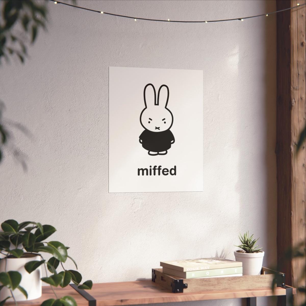 Miffy Inspired Art, Miffed - Black DIGITAL FILE