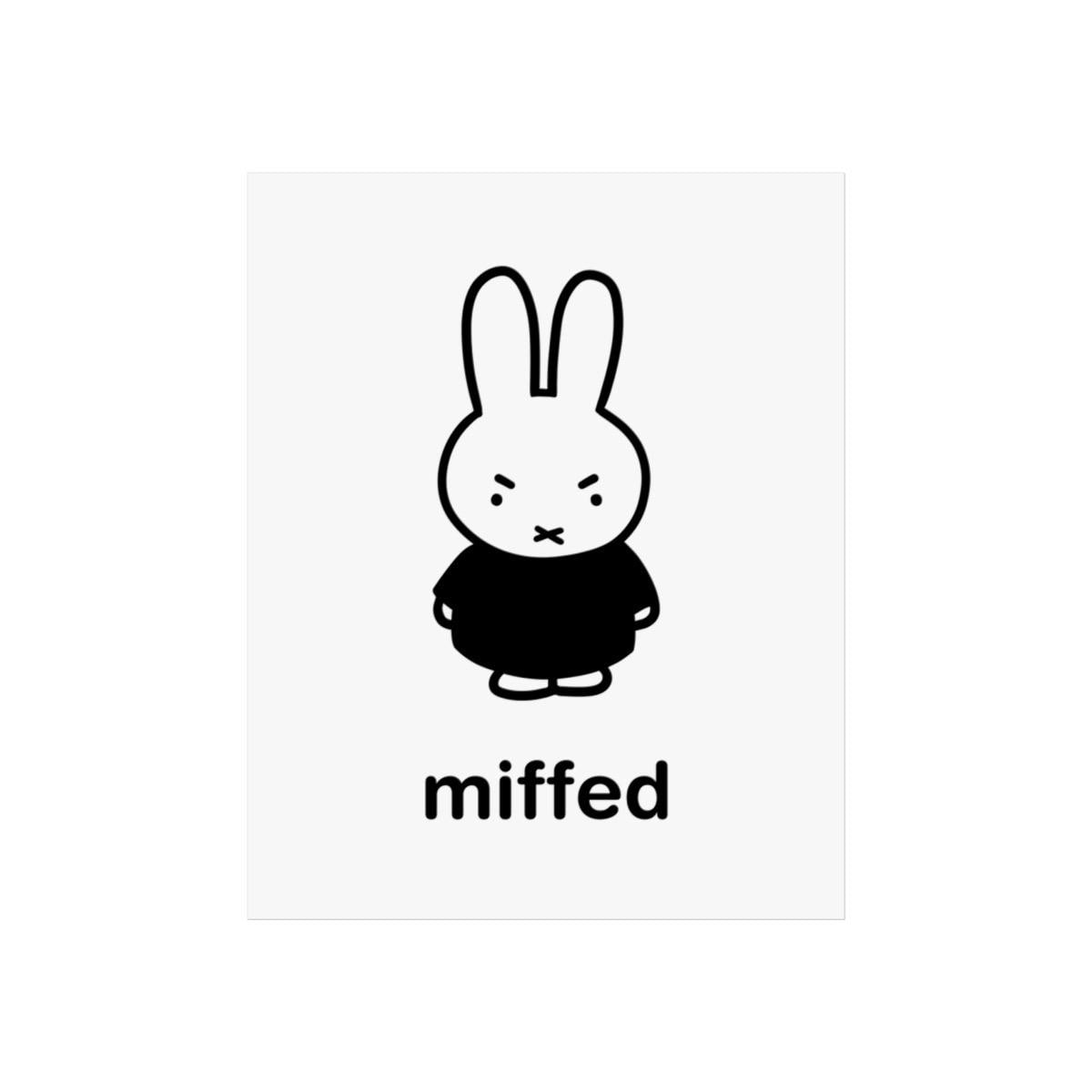 Miffy Inspired Art, Miffed - Black DIGITAL FILE